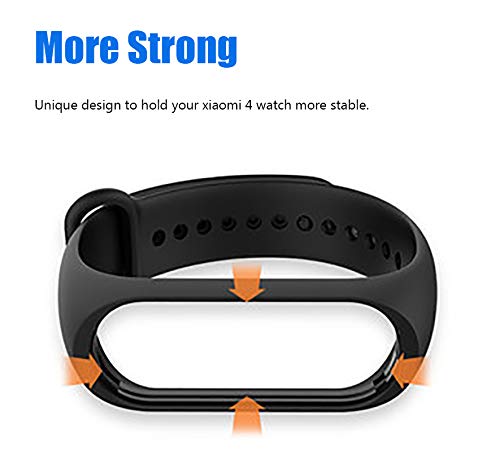 MAKACTUA Bransoletka kompatybilna z Xiaomi Mi Band 4 dla kobiet i mężczyzn, silikonowa, zamiennik, bransoletka fitness i pasek do zegarka, sportowa bransoletka i bransoletka do Xiaomi Mi 4/3