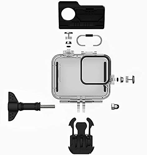FitStill Wodoodporna obudowa do GoPro Hero 8 Black, ochronna obudowa do nurkowania 60 m obudowa z uchwytem akcesoria do kamery Go Pro Hero8 Action