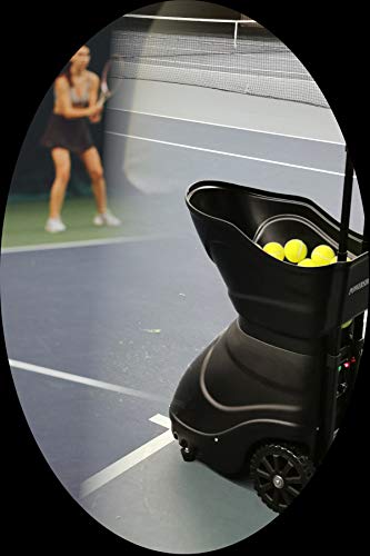 Racketclub Powershot 3 NG - Najbardziej profesjonalna maszyna do piłek na rynku - Programowalna do własnego treningu, dużej prędkości strzelania, wszystkich rodzajów rotacji, zdalnego sterowania i wielu wbudowanych ćwiczeń