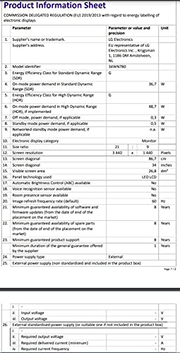 Lg Ergo 34WN780-BAEU 34", Monitor, Czarny