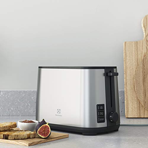 Electrolux Toster Create 4, Toster dwukomorowy, 7 stopni przyrumienienia, Funkcja stop, Funkcja rozmrażania i podgrzewania, Wyjmowana tacka na okruchy E4T1-4ST, Szczotkowana stal nierdzewna