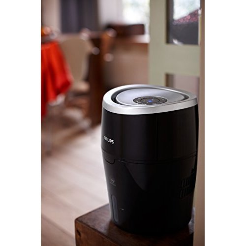 Philips HU4813 10 nawilżacz powietrza do 44 m², higieniczna technologia NanoCloud, cichy tryb nocny, tryb automatyczny, kolor czarny