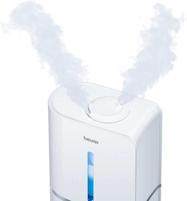 Beurer LB 45 nawilżacz powietrza z ultradźwiękowym nebulizowaniem do nawilżania powietrza w pomieszczeniu, z funkcją aromatu, do pomieszczeń do 30 m², cichy