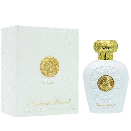 Opulent Oud piżmo niebieski czarny biały od Lattafa Halal Attar EDP perfumy w sprayu 100 ml (pulent piżmo)