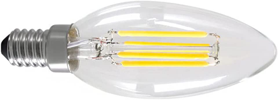 CENPEK 2 szt. Ściemniana żarówka LED E14 4W Żarówki w kształcie świecy C35 Ciepła biel 2700K Śruba Edisona Vintage żarówki Bezbarwne szkło Klasyczna lampa do dekoracji, 40W Wymiana żarówki halogenowej 240V