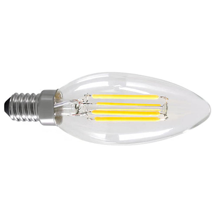 CENPEK 2 szt. Ściemniana żarówka LED E14 4W Żarówki w kształcie świecy C35 Ciepła biel 2700K Śruba Edisona Vintage żarówki Bezbarwne szkło Klasyczna lampa do dekoracji, 40W Wymiana żarówki halogenowej 240V