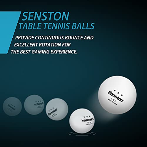 Senston Profesjonalne piłki do tenisa stołowego, białe 3-gwiazdkowe piłki do ping ponga, oficjalny rozmiar 40 mm, opakowanie 12 lub 24 zaawansowanych piłek do pingponga
