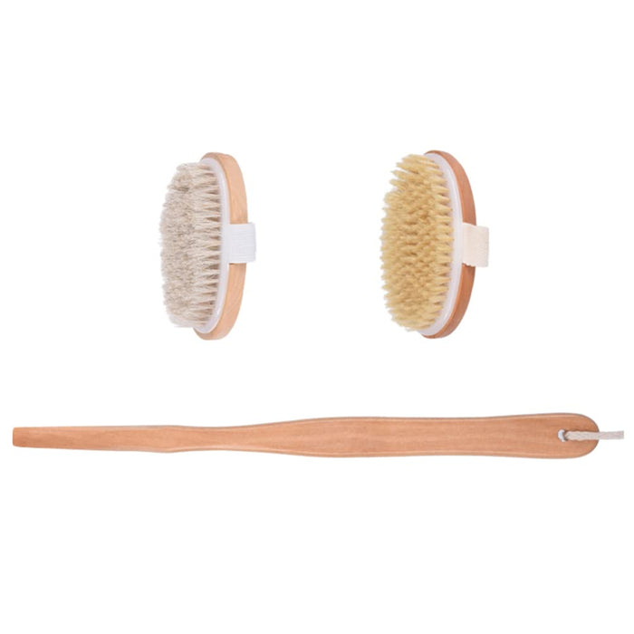 HEALLILY Szczotka Do Kąpieli Z Drewnianą Długą Rękojeść Dwustronna Szczotka Prysznicowa Powrót Płuczka Skóry Exfoliator Szczotka Sucha Skóra Szczotkowanie Do Domu Kobiety Mężczyźni