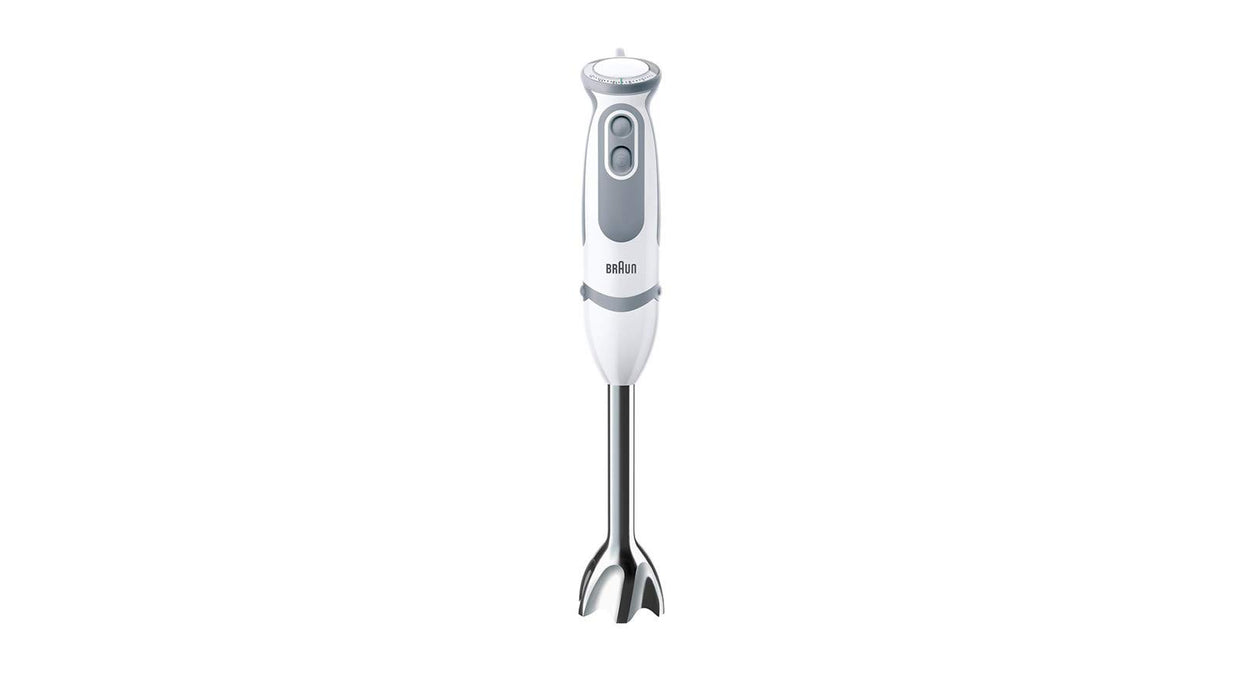 Braun blender ręczny MQ 5245WH blender ręczny – MultiQuick 5 Vario blender ze stopką miksującą ze stali nierdzewnej, 1000 W, w zestawie 4-częściowy zestaw akcesoriów, biały/szary