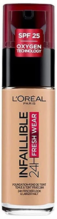 L'Oréal Paris Infaillible 24 h Fresh Wear Długotrwały kryjący podkład odporny na ścieranie, lekka formuła, SPF 25, 140 Beige Dore, 30 ml