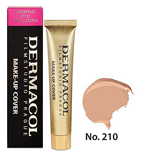 Dermacol Make-Up Cover – silnie kryjący, wodoodporny podkład z SPF 30, jasny beż 210, 30 G