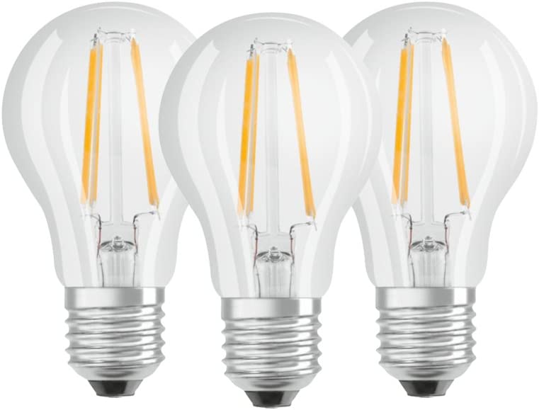 OSRAM Lampa LED | Trzonek: E27 | Ciepły biały | 2700 K | 7 W | przezroczysta | LED BASE CLASSIC A [Klasa efektywności energetycznej A++]