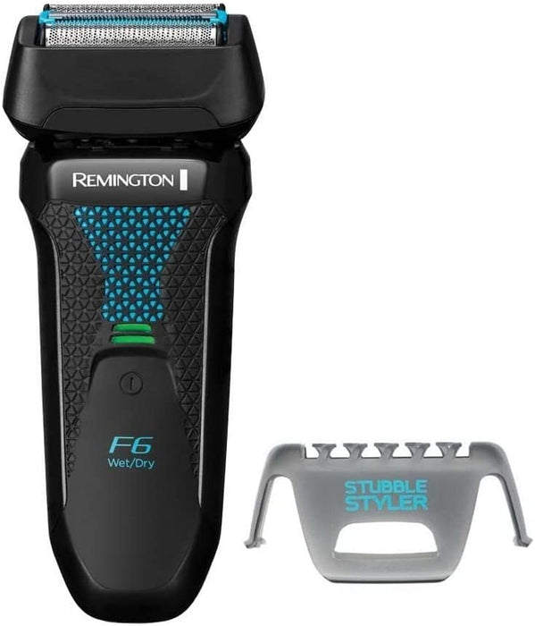 Remington golarka elektryczna, foliowa, ruchome folie, nakładka do 3-dniowego zarostu, bezprzewodowa, 100% wodoodporna, wysuwany trymer, mikrogrzebień, niebieska, Style Series F6 F6000