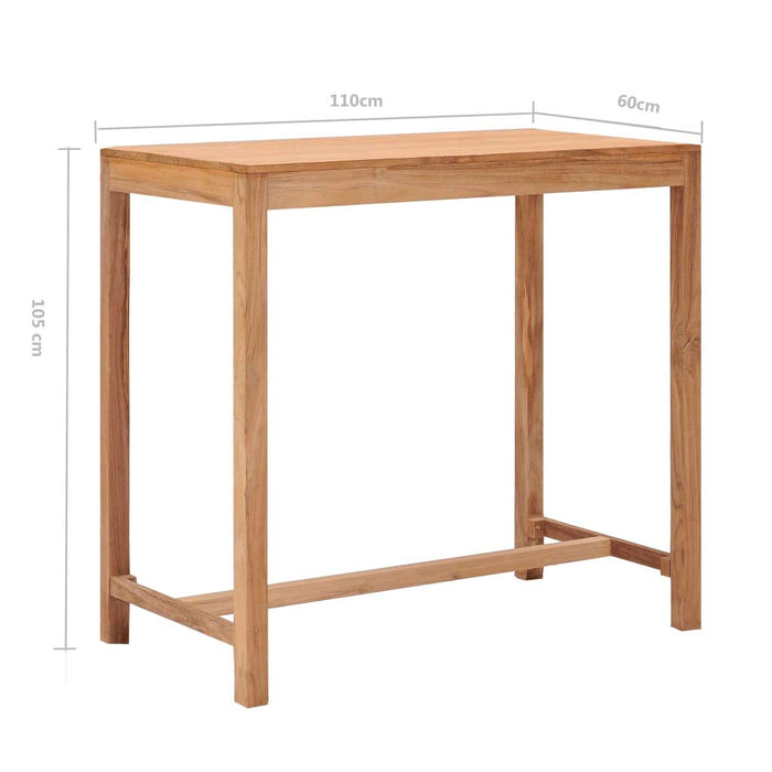 Festnight Ogrodowy stół barowy, stół balkonowy, stół ogrodowy, stolik pomocniczy, meble tarasowe, 110 x 60 x 105 cm, lite drewno tekowe