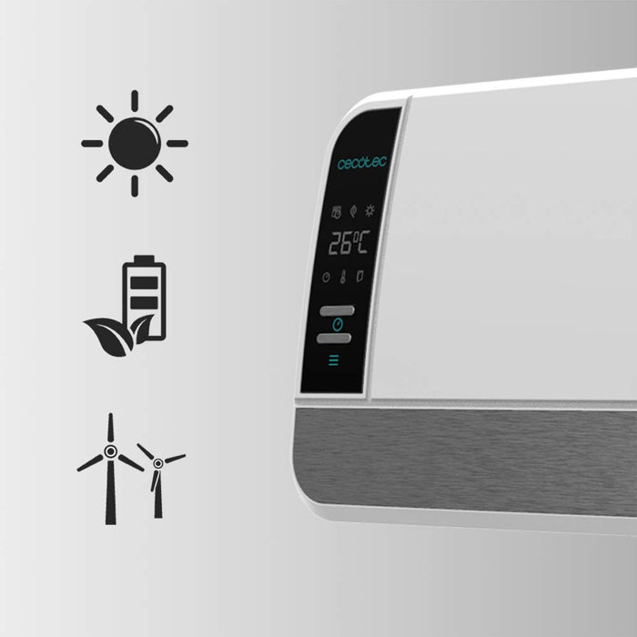 Cecotec Ceramiczny grzejnik ścienny ReadyWarm 5250 Swing Box Ceramic. 2000 W, ekran LED, timer i pilot zdalnego sterowania, ochrona przed przegrzaniem, system Overprotect, wskaźnik pracy, 20 m2