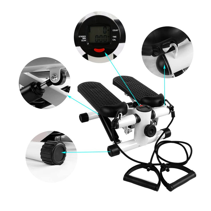 Best Goods Mini stepper, 2 w 1, stepper, do domu, małe urządzenie fitness do treningu nóg i pośladków, trener domowy z wyświetlaczem