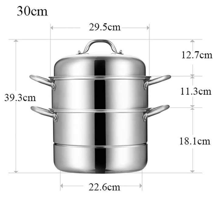 304 garnek do gotowania ze stali nierdzewnej, 3-warstwowy domowy garnek do gotowania, pogrubiony podwójny dół, 30 cm, uniwersalny do kuchenki gazowej/indukcyjnej