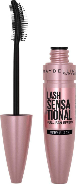 Maybelline New York Lash Sensational rozdzielający i pogrubiający tusz do rzęs, maskara nadająca objętość bez grudek i sklejania, wyrazista czerń, 01 Very Black, 9,5 ml