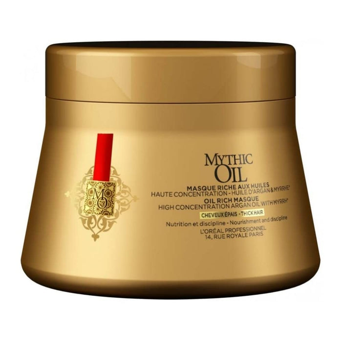 L'Oréal Professionnel Paris Mythic Oil Maska Maska do włosów, pielęgnacja włosów wzbogacona olejem, intensywnie odżywia zniszczone i suche włosy, 200 ml