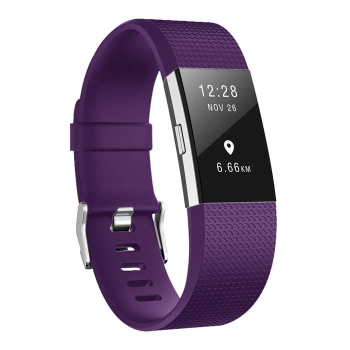 Zapasowy pasek do zegarka na rękę Fitbit Charge 2, zapasowy pasek do miękkich akcesoriów, Fitbit Charge 2 (6,7"-20,1") - fioletowy