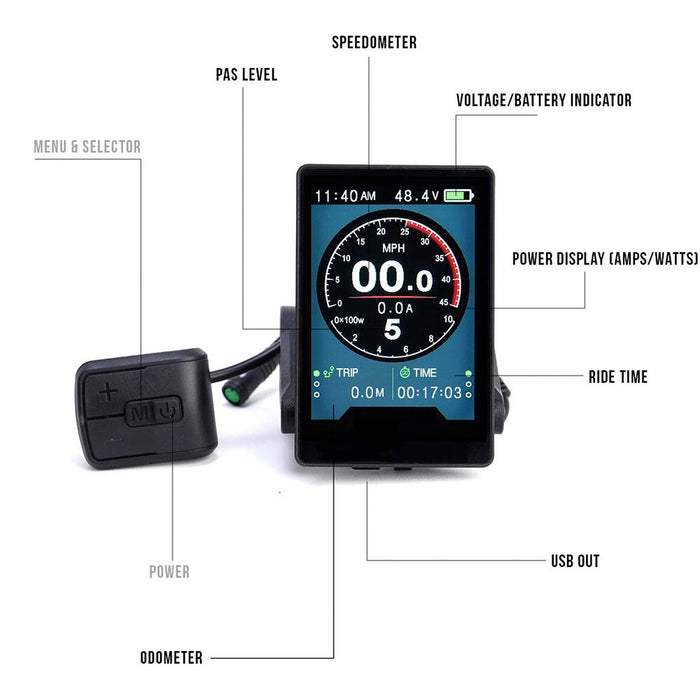 Forbestcy Ebike zamiennik jednostki sterującej wyświetlaczem LCD 500C P850C 860C 750C-ble DPC18 zapasowa 5-pinowa wtyczka żeńska do Bafang BBS01 BBS02 BBSHD zestaw silnika (protokół Com.UART)