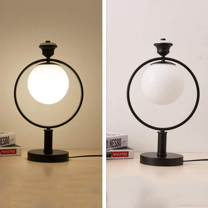 ZHLFDC Sypialnia nocna lampa stołowa Przycisk przełącznik E27 śruba LED, żarówka oszczędzająca energooszczędna, żarówka Edison Lampa stołowa półprzezroczyste szklane lampy kutego żelaza lampa ludzka c