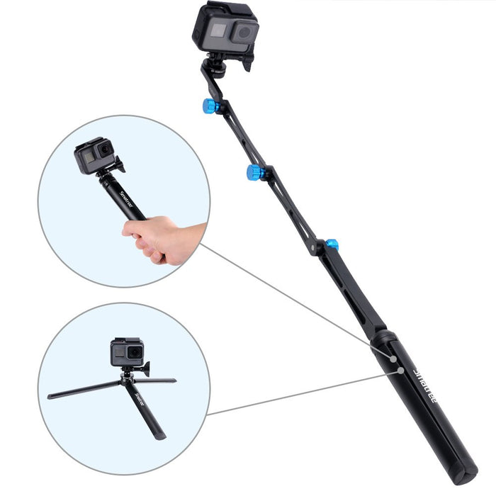 Smatree X1S aluminiowy składany maszt ze statywem do GoPro Hero Max, GoPro Fusion, GoPro Hero 2018, GoPro Hero 10/9/8/7/6/5/4/3/2/1, DJI Osmo Action i Logitech Webcam C925e C922x