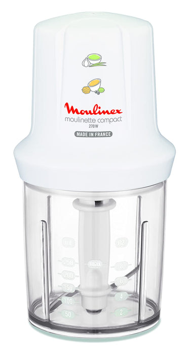 Moulinex DJ300110 Mini Chopper Elektro Moulinette Compact shaker z pokrywą biały 270 W