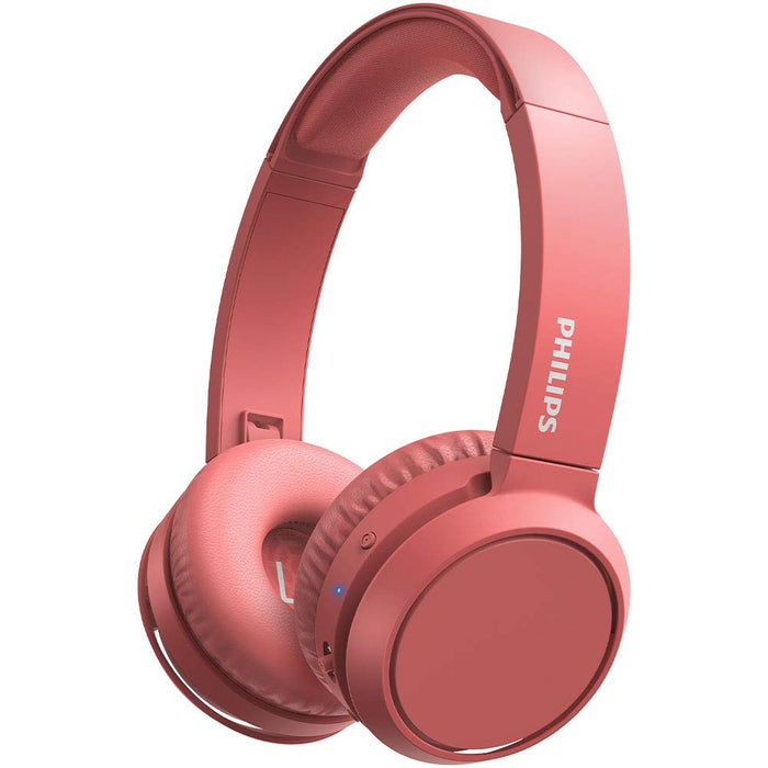 Philips On Ear H4205RD/00 słuchawki z przyciskiem Bass Boost (Bluetooth, czas odtwarzania 29 godzin, funkcja szybkiego ładowania, izolacja hałasu, składana), kolor czerwony matowy – model 2020/2021