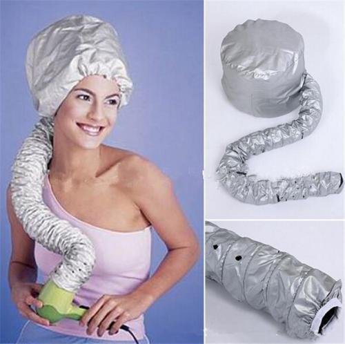 Bonnet Kask do suszenia, suszarka do włosów z gumową taśmą do mocowania telefonu komórkowego, szary