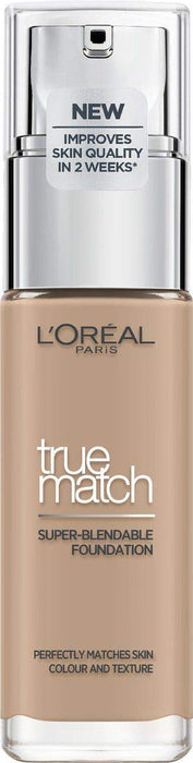 L'Oréal Paris True Match trwały podkład do twarzy w płynie, pielęgnujący z kwasem hialuronowym, SPF 17, 4.N Beige, 30 ml