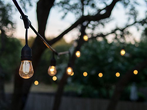 Lampy zewnętrzne, Genixgreen E27 żarówka LED ze śrubą Edisona, 1 W S14 ST45 LED żarnik zamiennik żarówki do łańcucha świetlnego, ciepła biel 2200 K, bursztynowe szkło odpowiada żarówce żarowej 10 W, nie można ściemniać, 6 sztuk