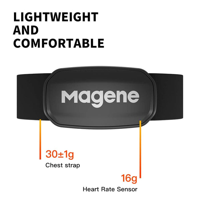 Magene HRM pulsometr, pas piersiowy, tracker fitness, IP67, wodoszczelny, obsługa Bluetooth 4.2 i ANT+, kompatybilny z Wahoo, Zwift, Strava, Elite HRV