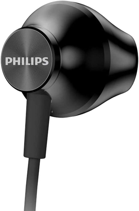 Philips Słuchawki douszne UE100BK/00 z ulepszoną mocą basową (przetworniki neodymowe 14,2 mm, ergonomiczne wzornictwo, kabel 1 m), czarne – model 2020/2021
