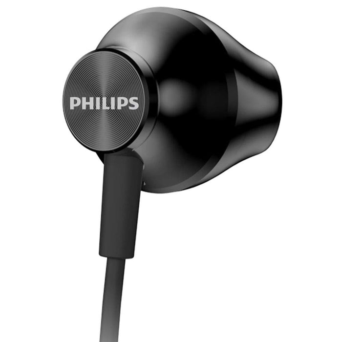 Philips Słuchawki douszne UE100BK/00 z ulepszoną mocą basową (przetworniki neodymowe 14,2 mm, ergonomiczne wzornictwo, kabel 1 m), czarne – model 2020/2021