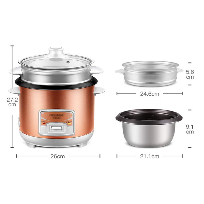 kuchenka elektryczna Rice Cooker (1.2liters / 350W / 220V) Dom Inteligentny izolacji Wielofunkcyjny Jakość Wewnętrzna Pot Łyżka Parowar i miarki Mini Akademik Małe AGD może pomieścić do 1 P