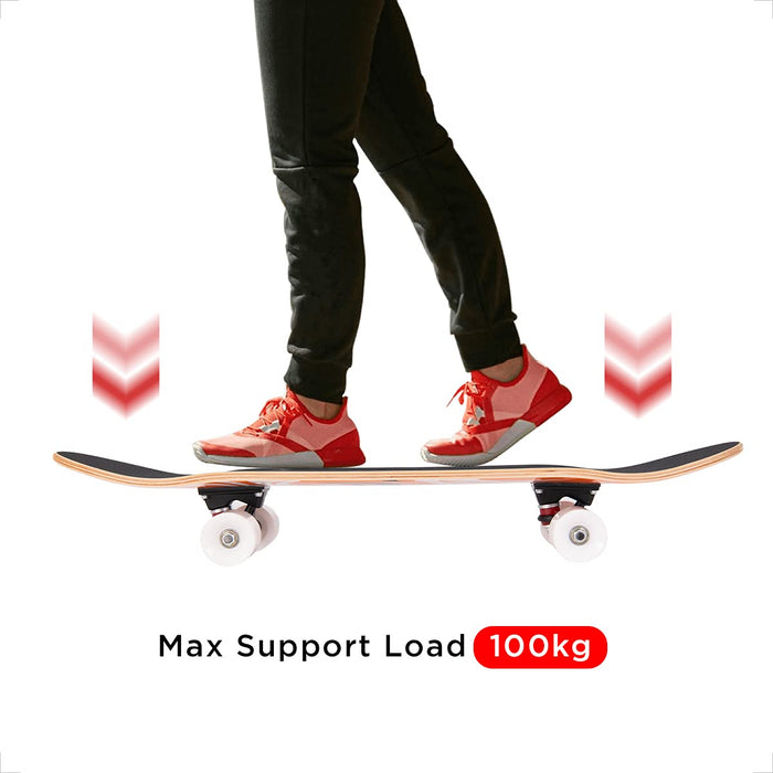 WIN.MAX Skateboard, kompletna deska z łożyskami kulkowymi ABEC-7, 31 x 8 cali drewniana płyta z 7-warstwowego klejonego drewna klonowego