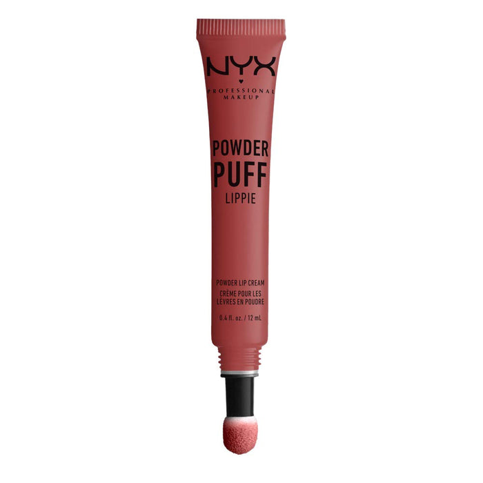 NYX Professional Makeup Powder Buff Lippie Powder Lip Cream kremowa pomadka do ust w płynie z aplikatorem w kształcie poduszki, 08 Best Buds, 12 ml