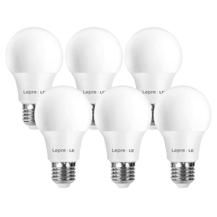 LE Żarówka LED E27, 8 W 806 lumenów LED E27, zastępuje żarówkę 60 W A60 E27, 2700 kelwinów ciepła biel LED, zestaw 6 sztuk, żarówka energooszczędna 180°