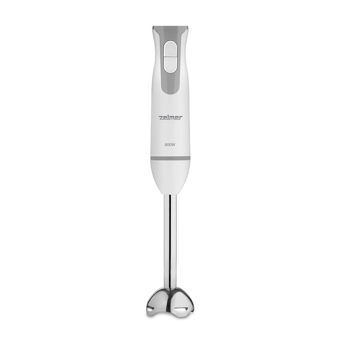 Zelmer Blender ręczny - ZHB4554S blender sportowy, 800W, funkcja TURBO, 2 noże, blender sportowy o pojemności 600 ml, biało-szary.