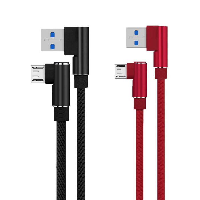 90 stopni kabel micro USB, 2 sztuki kabel USB 6,6 stopy USB 2,0 A-męski na mikro B, kabel do ładowania z systemem Android do Samsung Galaxy S6/S7/S4/S3, LG G4, Kindle, MP3