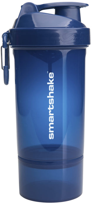 Smartshake Original2Go One Protein Shaker Bottle z miejscem do przechowywania, 800 ml, duże butelki na napoje bez BPA, dla kobiet, szczelna butelka na wodę do koktajli białkowych (granatowa)