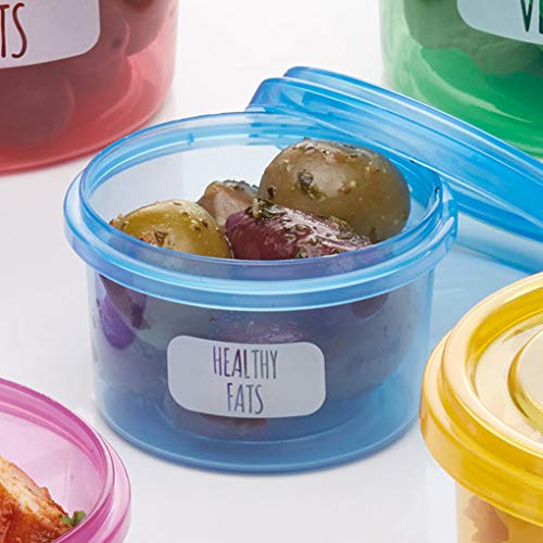 KitchenCraft Zestaw Pojemników na Żywność Healthy Eating, Porcjowanie Jedzenia, 7 Sztuk – Wielokolorowe