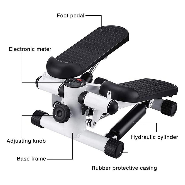 Best Goods Mini stepper, 2 w 1, stepper, do domu, małe urządzenie fitness do treningu nóg i pośladków, trener domowy z wyświetlaczem
