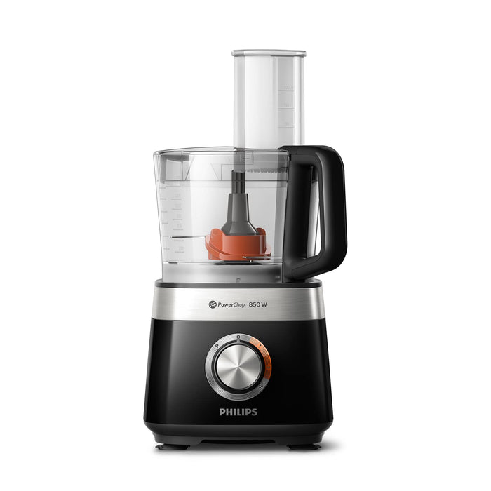 Philips Kompaktowy robot kuchenny oraz blender - 800 W, 29 funkcji, Pojemnik 2,1 l, Technologia PowerChop, Ostrze ze stali szlachetnej (HR7510/10)