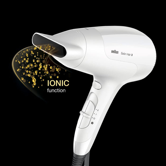 Braun Satin Hair 3 Power Perfection suszarka do włosów, profesjonalna suszarka do włosów z IonTec i dyfuzorem, HD385, biała