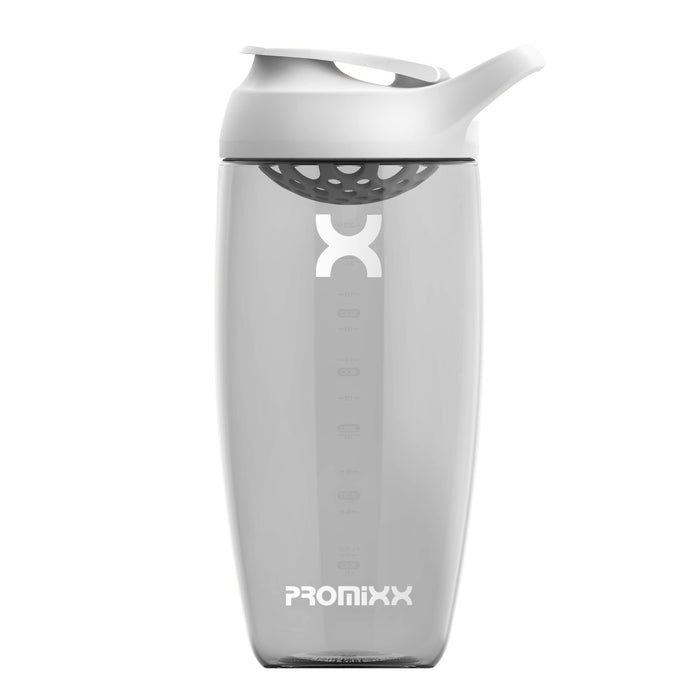 PROMiXX Shaker Bottle – wysokiej jakości shaker proteinowy do koktajli suplementowych – łatwy do czyszczenia, trwały kubek (700 ml, arktyczna biel)