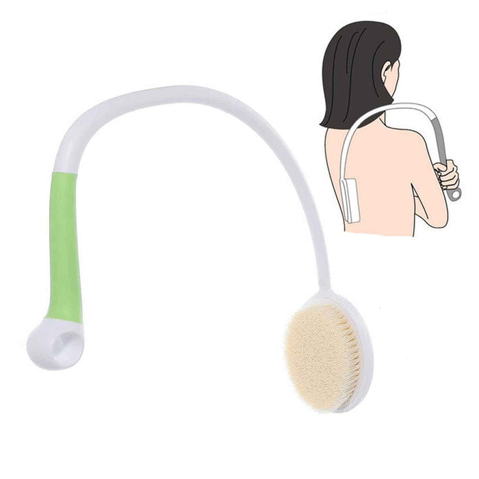 Szczotka do pleców z długim trzonkiem, ergonomiczna szczotka do prysznica z miękkim włosiem, wygodna do wszystkich partii ciała, do każdego rodzaju skóry, delikatny peeling, poprawia zdrowie skóry