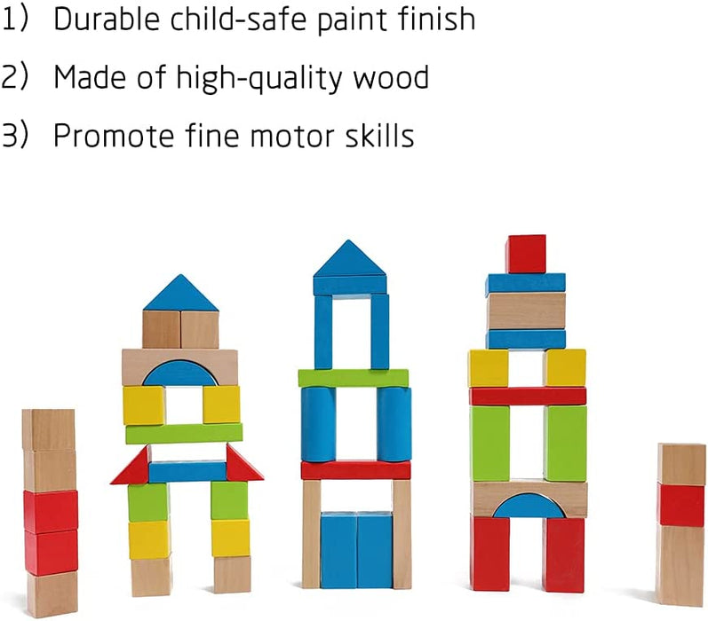 Hape E0409 zestaw drewnianych klocków budowlanych - klon