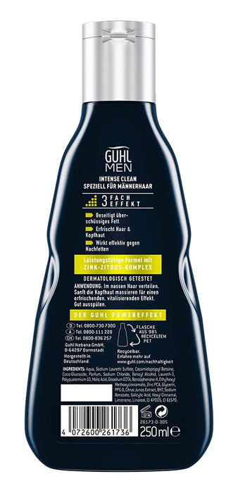 Guhl Men Intense Clean Shampoo – do włosów męskich – czyści i witalizuje – 250 ml